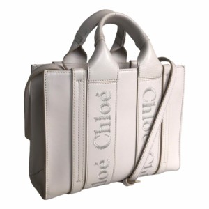 Chloe クロエ ウッディ 2WAYスリングバッグ トートバッグ レディース レザー ピンクベージュ斜め掛け 肩掛け 中古品【鑑定済】