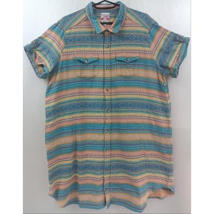古着 ゆったりサイズ TITICACA MUCHO 刺繍ロングシャツ15号・3L