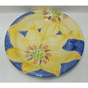 ・Roberta Viviani ハンドペイント花飾り絵皿　盛り皿　径27cm