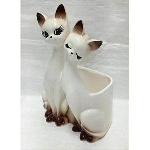 レトロ　GOTO ORIGINAL 陶器製　キュートなねこプランター　鉢カバー