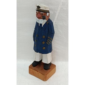 ヴィンテージ　木彫り　一刀彫りマドロス人形　セーラー　船長人形置物
