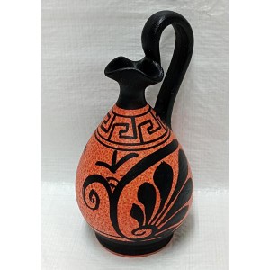 ・古代ギリシャ　黒絵式　オイノコエ　陶器水差し　レプリカ・置物