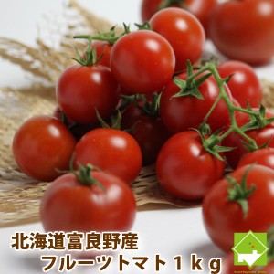 とまと　北海道　富良野産　フルーツトマト（S-L込）　１ｋｇ 【送料無料】