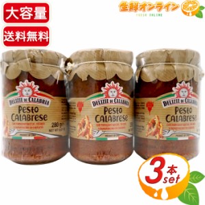 ≪280g×3本セット≫【DELIZIE DI CALABRIA】アトランテ ペースト カラブレーゼ 中辛 瓶 大容量 パスタソース【コストコ】