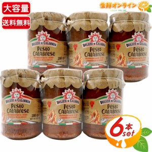 ≪280g×6本セット≫【DELIZIE DI CALABRIA】アトランテ ペースト カラブレーゼ 中辛 瓶 大容量 パスタソース【コストコ】