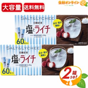 ≪60本入×2箱セット≫【日東紅茶】塩とライチ 粉末ドリンク 大容量 ◇夏の塩分・水分補給に◇ ライチジュース【コストコ】