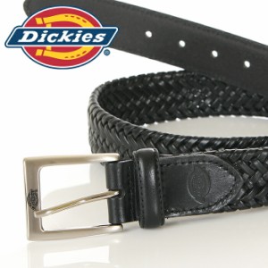 ディッキーズ ベルト メンズ 本革 大きいサイズ DICKIES レザーベルト 編み込み 牛革 無地 ロング ビッグサイズ カジュアル USAモデル ブ