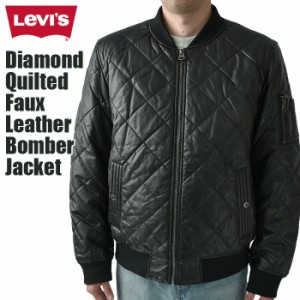 リーバイス キルティングフェイクレザージャケット Diamond Quilted Faux Leather Bomber Jacket メンズ LEVIS LEVI'S ブランド ファッシ