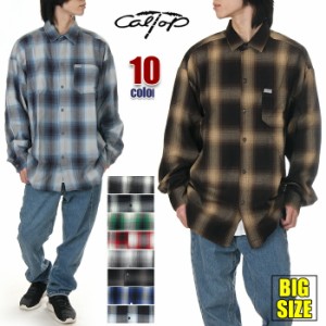 キャルトップ シャツ メンズ レディース 長袖 CAL TOP 長袖シャツ オンブレ チェック フランネル CALTOP カルトップ ストリート ヒップホ