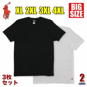 【ビッグサイズ】【3枚セット】【XL〜4XL】ラルフローレン Tシャツ メンズ 大きいサイズ POLO RALPH LAUREN 半袖 無地 クルーネック ビッ