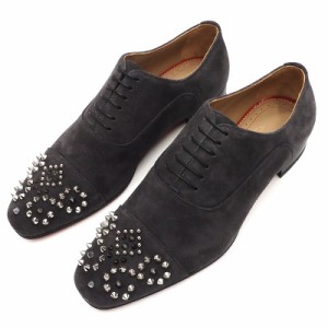 新品 Christian Louboutin スタッズ スエードレザーシューズ 【サイズ：40】 グレー SAVILGREG FLAT クリスチャンルブタン メンズ 5L/L03