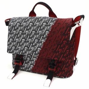 未使用品 Christian Louboutin ルビクリック メッセンジャーバッグ ブラック×ホワイト×レッド LOUBICLIC MESSENGER NYL CL TRICOLORE/C