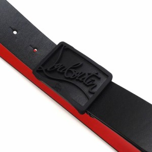 新品 Christian Louboutin ロゴ レザーベルト 【サイズ：85/34】 ブラック RICKY BELT 35 クリスチャンルブタン メンズ 5F30/F0445S/HUN1