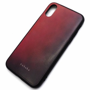 未使用品 yuhaku レザースマホケース ワイン iPhone X(10) / XS(10s) 対応 YFF401 スマートフォン ユハク メンズ 5CH/A04190/FNOV12/HM/S