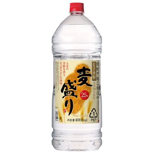 合同酒精 麦焼酎 麦盛り 25度 ペットボトル 焼酎甲類乙類混和 4L 4000ml 1梱包4本まで