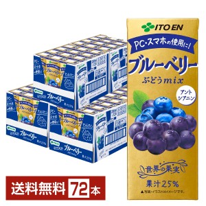 伊藤園 ブルーベリーmix ミックス 200ml 紙パック 24本×3ケース（72本） 送料無料