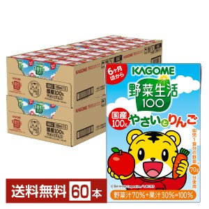 カゴメ 野菜生活 100 国産100％やさいとりんご 100ml 紙パック 30本×2ケース（60本） 送料無料