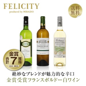 フランス ボルドー 厳選！金賞受賞ボルドー 白ワイン 3本セット 第24弾 750ml×3 送料無料 金賞ワイン 包装不可 飲み比べ ワインセット