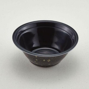 (600枚) 弁当容器 ラーメン 小(本体)耐熱黒まきえ内黒(600) 青葉紙業 00566731