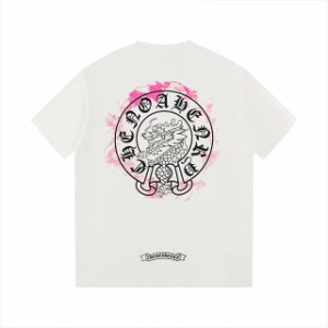 クロムハーツ 24SS Chrome Hearts ヘビーウェイト 梵字 ホワイト カラフル 刺繍 半袖 Tシャツ 龍年限定