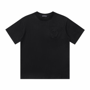 Chrome hearts クロムハーツ 2024 新作ヘビーデューティーアップリケ刺繍半袖Tシャツ ホワイト