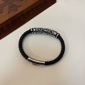 Chrome Hearts クロムハーツ ラタンフラワー レザーストラップ ブレスレット