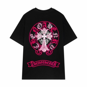 Chrome Hearts クロムハーツ 2024年春夏新作ホースシュープリント＋オーストリアンダイヤモンド半袖Tシャツ