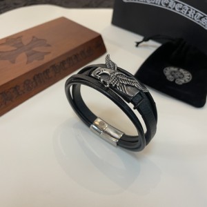 Chrome Hearts クロムハーツ イーグル レザーコード ブレスレット