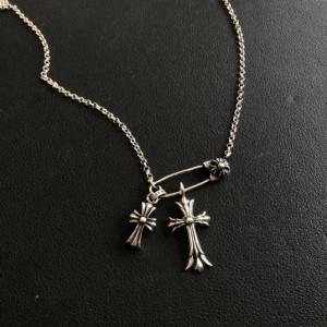 Chrome Hearts クロムハーツ ダブルクロスネックレス（ピン付き