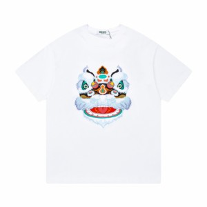 KENZO  24ss ヘビーデューティータイガーヘッドレター半袖Tシャツ