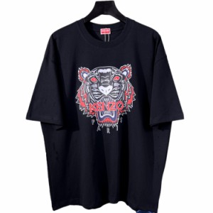 KENZO  24ss ヘビーデューティータイガーヘッドレター半袖Tシャツ