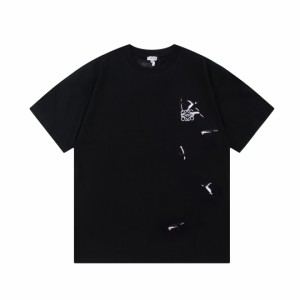 LOEWE ロエベ アークティックコレクション リトルペンギン刺繍半袖Tシャツ ブラック