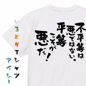 アニメ名言系半袖Tシャツ【不平等は悪ではない。平等こそが悪だ！】おもしろTシャツ ネタTシャツ 文字Tシャツ ギフト プレゼント 贈り物 