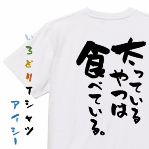 デブ系半袖Tシャツ【太っているやつは食べている。】おもしろTシャツ ネタTシャツ 文字Tシャツ ギフト プレゼント 贈り物 メッセージ 名