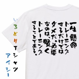 筋肉系半袖Tシャツ【一生懸命トレーニングするだけではダメだ。必要なのは、賢くトレーニングすることである。】おもしろTシャツ ネタTシ