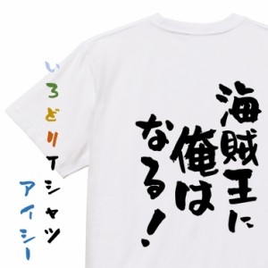 アニメ名言系半袖Tシャツ【海賊王に俺はなる！】おもしろTシャツ ネタTシャツ 文字Tシャツ ギフト プレゼント 贈り物 メッセージ 名言 団