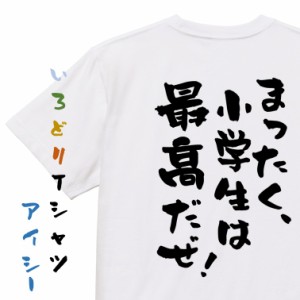 アニメ名言系半袖Tシャツ【まったく、小学生は最高だぜ！】おもしろTシャツ ネタTシャツ 文字Tシャツ ギフト プレゼント 贈り物 メッセー