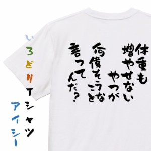 デブ系半袖Tシャツ【体重も増やせないやつが何偉そうなこと言ってんだ？】おもしろTシャツ ネタTシャツ 文字Tシャツ ギフト プレゼント 