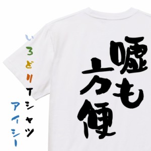 名言系半袖Tシャツ【嘘も方便】おもしろTシャツ ネタTシャツ 文字Tシャツ ギフト プレゼント 贈り物 メッセージ 名言 団体 ウケ狙い 誕生