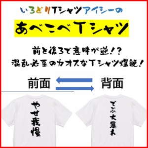 意味が逆?あべこべTシャツ【やせ我慢＆でぶ大暴れ】おもしろTシャツ ネタTシャツ 文字Tシャツ ギフト プレゼント 贈り物 メッセージ 名言