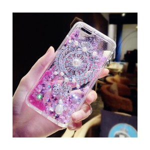 iPhone6s iPhone6splus 7 8 7plus 8plus x 10 キラキラ流れ星☆グリッターiPhone7 iphone7plus ストラップ付 ソフト ネックかけ ケース 