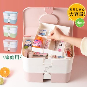 救急箱 薬箱 収納ケース 引き出し 大容量 ファーストエイド 仕切り ファミリー ボックス 北欧風 シンプル 防災 応急手当 応急処置 家庭用