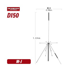 第一電波工業 ダイヤモンド D150 広域帯スーパーディスコーンアンテナ同軸ケーブル付き