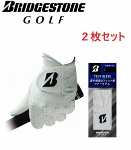 【2枚セット】ブリヂストンゴルフ グローブ GLG12 TOUR GRIP 全天候 ホワイト