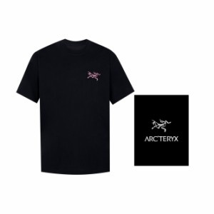 ARCTERYX  ブラック 半袖Tシャツ ピンクバードロゴ 半袖 男女兼用 Tシャツ