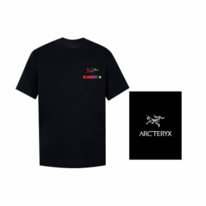 ARCTERYX 半袖Tシャツ ブラック マルチカラー 刺繍 半袖 メンズ レディース Tシャツ