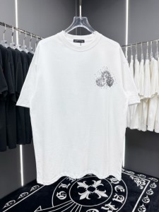 クロムハーツ Chrome Hearts 2024 春夏 オーストリア ダイヤモンド フロスト エイジド プリント ラウンドネック 半袖 