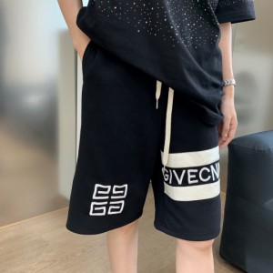 GIVENCHY / ジバンシィ 新作 カップル モデル カジュアル ルーズ パッチ レザー 刺繍 ショートパンツ