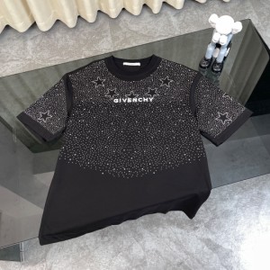 GIVENCHY ジバンシー ラインストーン プリント 星 黒 半袖 Tシャツ メンズ レディース