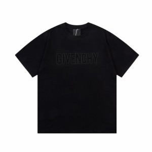 GIVENCHY ジバンシー  文字刺繍 黒 半袖 Tシャツ メンズ レディース 